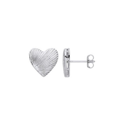 Silver heart studs